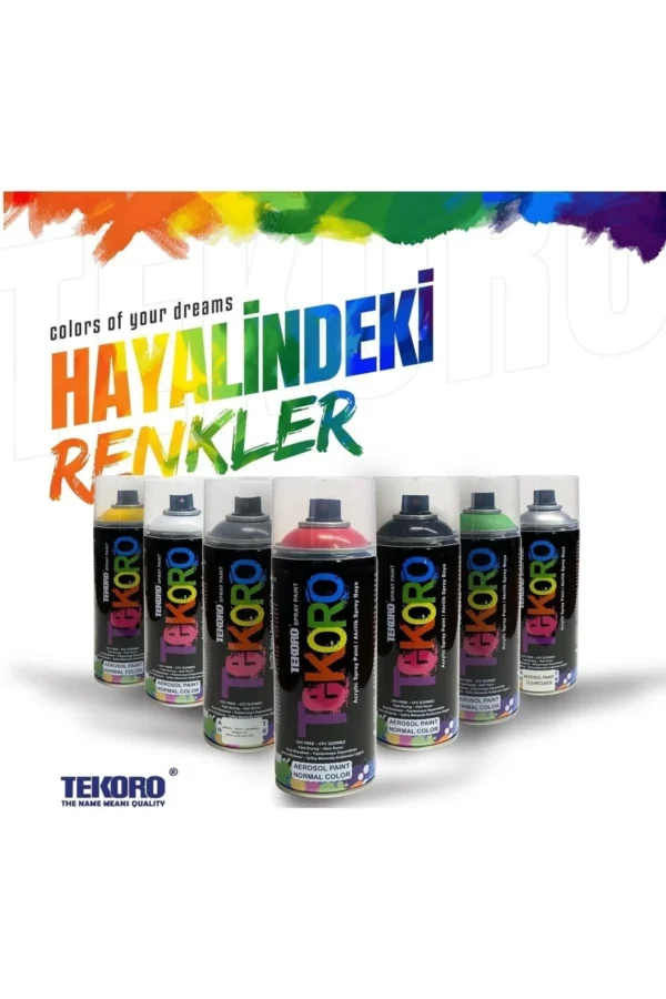 TEKORO YÜKSEK ISIYA DAYANIKLI SPREY BOYA 600  °C YE KADAR   400 ML